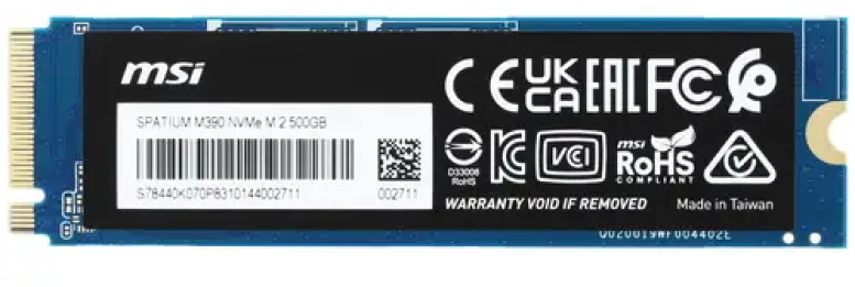 Накопитель SSD MSI Spatium M390 NVME M.2 500Gb - фото №6