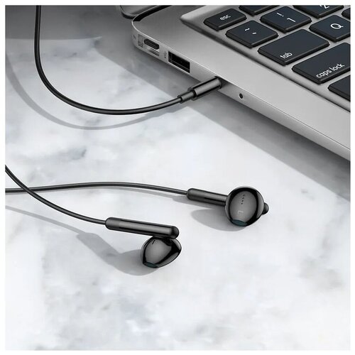 Наушники M93, Wire control earphones with microphone , HOCO, черные наушники hoco m31 delighted sound universal earphones with mic серый