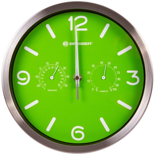 Часы настенные Bresser MyTime ND DCF ThermoHygro 25 см зеленые 499000₽