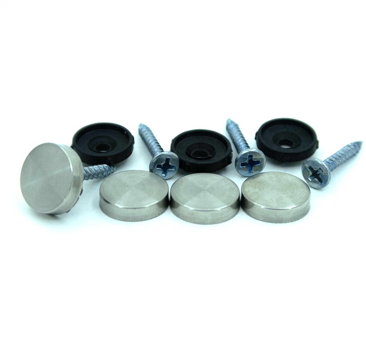 Декоративный колпачок для самореза OKBO, серебро, диаметр 22мм, 20шт