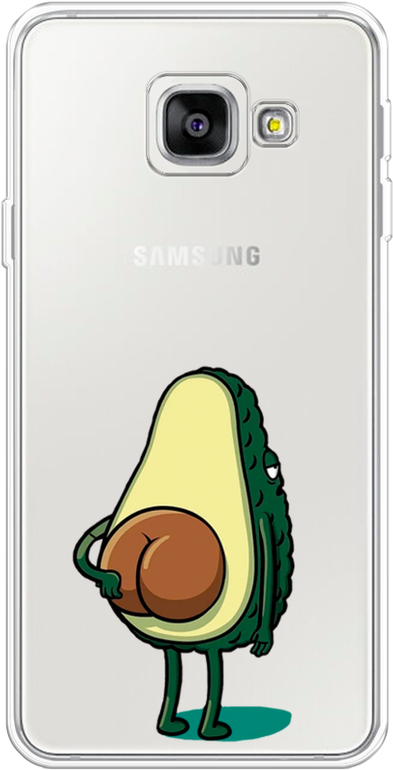 Силиконовый чехол на Samsung Galaxy A3 2016 / Самсунг Галакси А3 2016 Попа авокадо, прозрачный