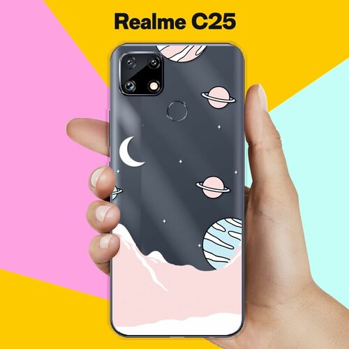 Силиконовый чехол на Realme C25 Розовые горы / для Реалми С25 силиконовый чехол на realme c25 реалми c25 пыльно розовые пионы