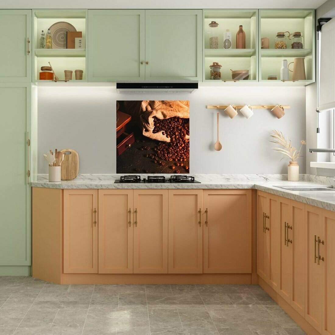Защитный экран для кухни 600 х 600 х 3 мм "Пекарня", акриловое стекло на кухню для защиты фартука, прозрачный монолитный поликарбонат, 600-007 - фотография № 3