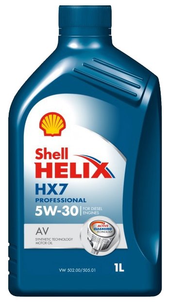 Полусинтетическое моторное масло SHELL Helix HX7 Professional AV 5W-30, 1 л, 1 шт.