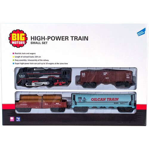 игровой набор knopa 86207 железная дорога с паровозом и вагонами Набор игровой /Железная дорога с 3 вагонами