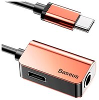 Переходник Baseus USB Type-C - USB Type-C/jack 3.5mm (L40) 0.12 м черный