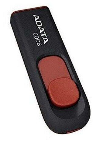 Флешка USB 64Gb A-Data C008 USB2.0 AC008-64G-RKD черно-красный