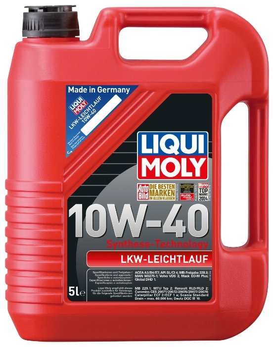 Снят, замена 8026 Масло моторное полусинтетическое 10W40 LKW-LEICHTLAUF-MOTOROIL BASIC 5L Liqui Moly 1185