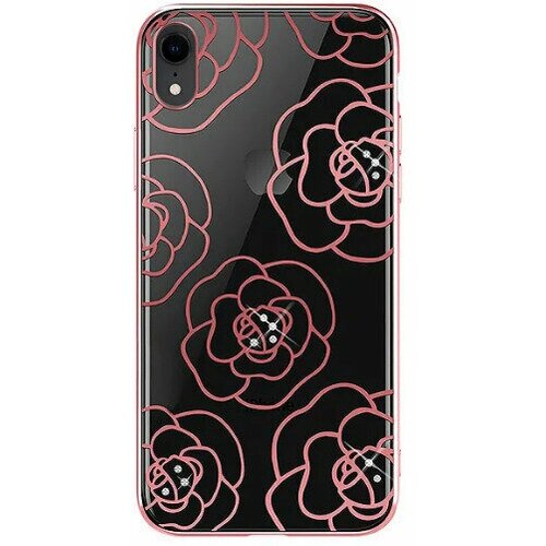 Чехол Devia для iPhone XR Camellia Crystal Series Case, прозрачный с розовыми цветками чехол для смартфона apple iphone 12 mini remax crystal series magsafe magnetic phone case rm 1690 прозрачный