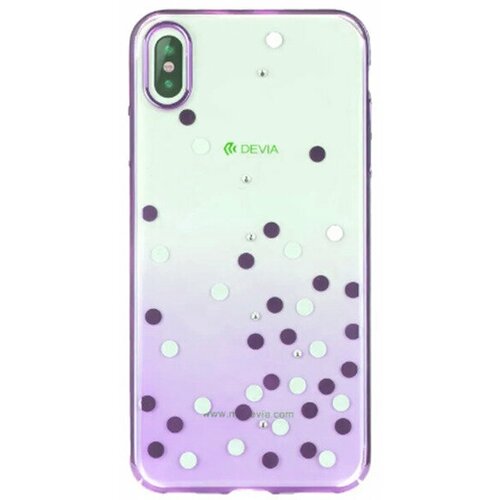 Чехол накладка для Apple iPhone X/Apple iPhone XS Devia Polka Crystal Series фиолетовый пластик