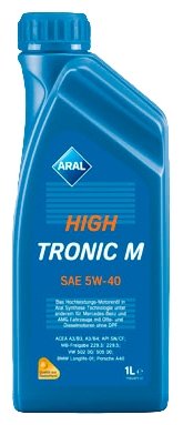 Моторные масла для легковых автомобилей Aral hightronic m 5w40 (1л) Aral 156EC4