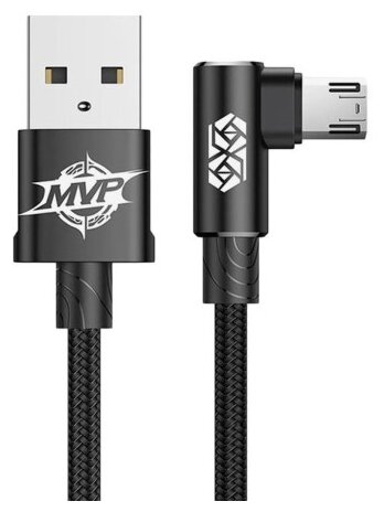 Кабель USB - micro USB 1м угловой Baseus MVP Elbow Type - Черный (CAMMVP-A01)