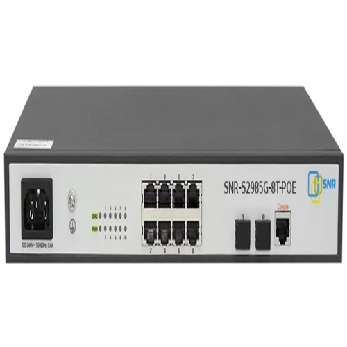 Управляемый гигабитный POE коммутатор уровня 2, 8 портов 10/100/1000Base-T с поддержкой POE, 2 порта 100/1000BASE-X (SFP)