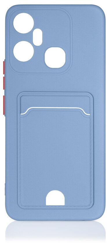 Силиконовый чехол с отделением для карты для Infinix Smart 6 Plus DF inCardcase-02 (gray/blue)