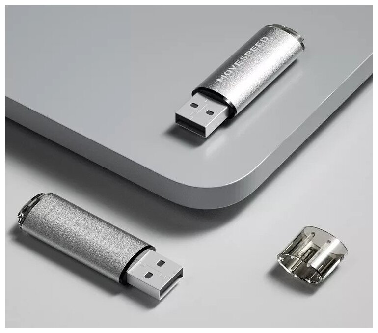 USB2.0 32GB Move Speed M1 серебро Move Speed 32GB M1 (M1-32G) - фото №5