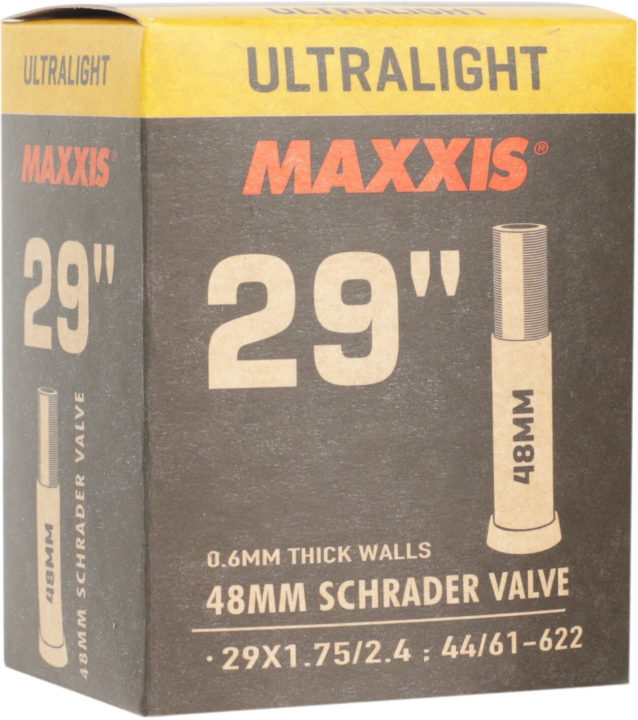 Велокамера Maxxis Ultralight 29X1.75/2.4 44/61-622 0.6mm Автониппель 48 мм+