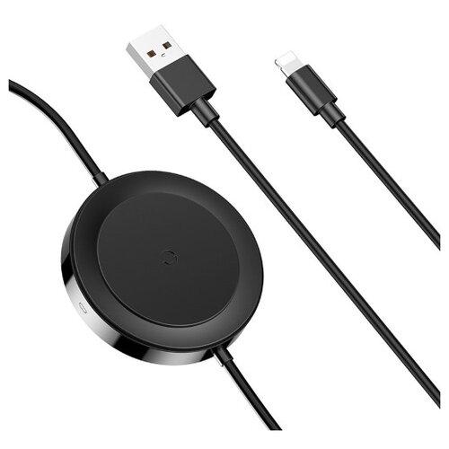 Беспроводное зарядное устройство Baseus iP Cable Wireless Charger, черный baseus ba01 usb wireless adapter cable black caba01 01