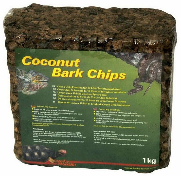 Субстрат для террариумов LUCKY REPTILE "Coconut Bark Chips", коричневый, 1кг (Германия)