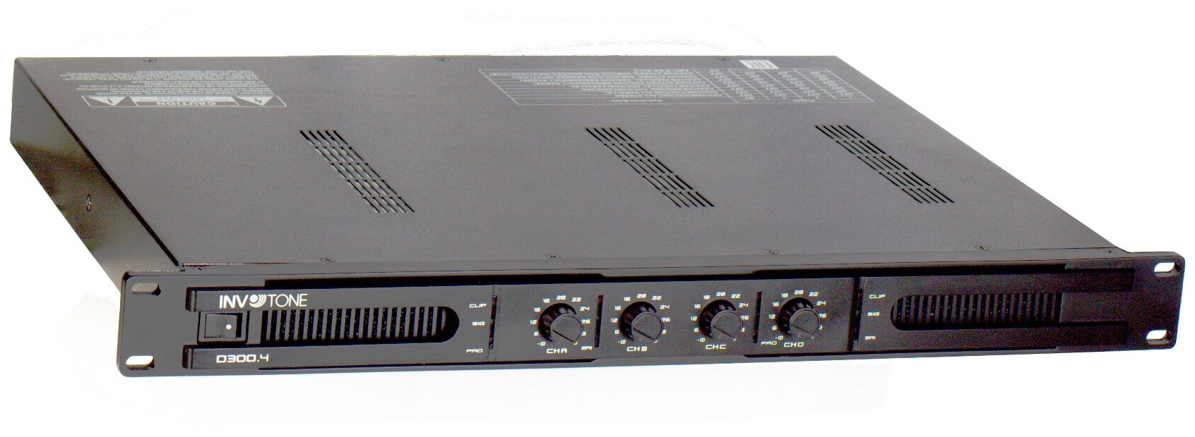 INVOTONE D300.4 - четырехканальный усилитель мощности, 300Вт/4 Ом, 600Вт/2.