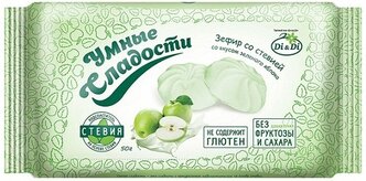 Зефир Умные сладости со стевией со вкусом зеленого яблока, 50 г