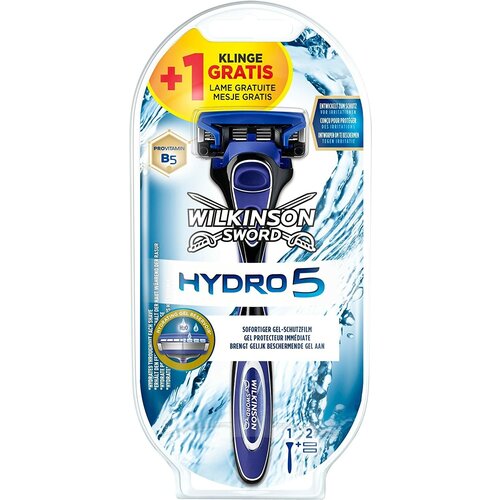 Wilkinson Sword Hydro5 FLIP / Schick / Подарочный бритвенный набор, станок c 2-я кассетами и подставкой многоразовый бритвенный станок wilkinson sword hydro 5 синий черный 1 шт