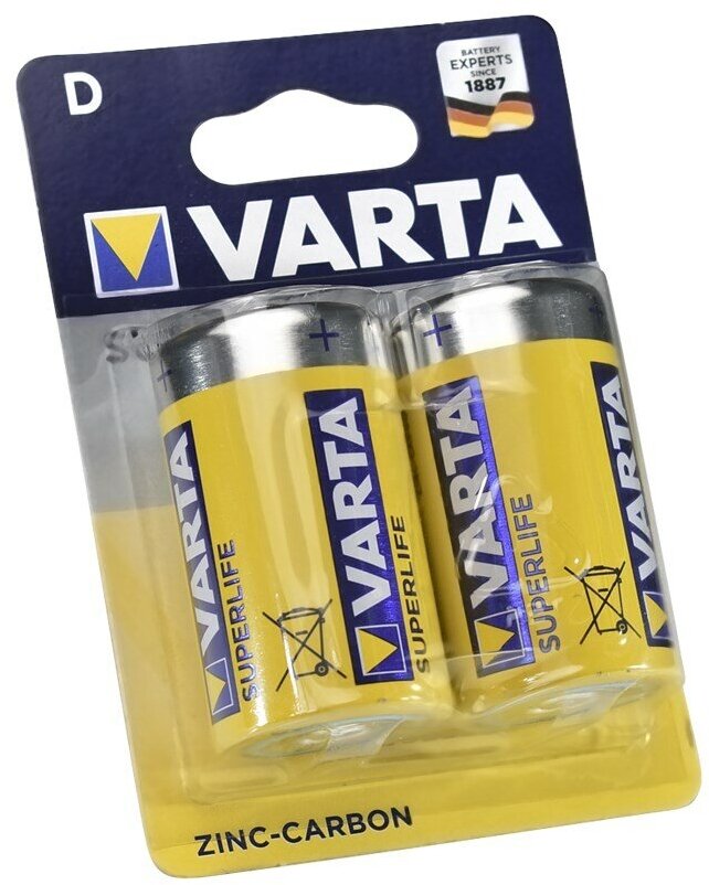 Батарейка Varta Superlife D, 2 шт. - фото №4