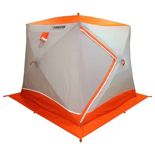 Палатка двухместная Пингвин ПРИЗМА Brand NEW двухслойная, белый/оранжевый
