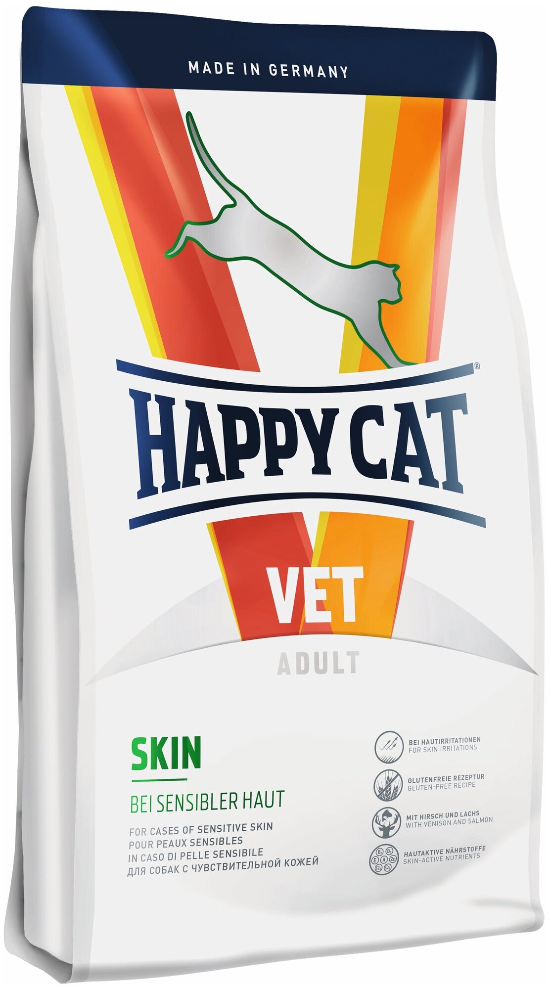 Сухой корм Happy Cat VET Skin Protect для любых кошек с чувствительной кожей, 4 кг