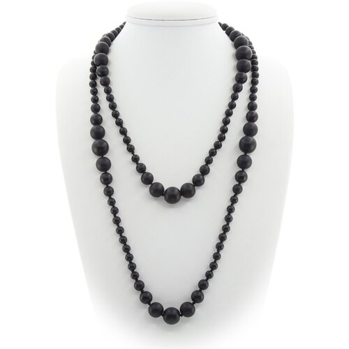фото Бусы агат77, длина 150 см, черный