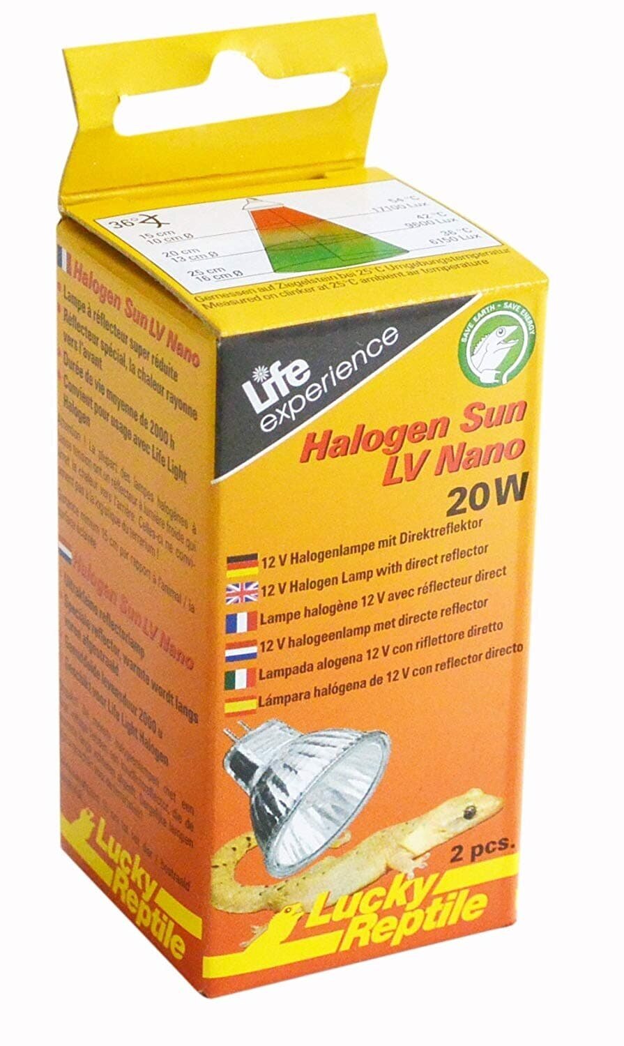 Лампа галогеновая LUCKY REPTILE "Halogen Sun Nano 20Вт, 2 шт" (Германия)