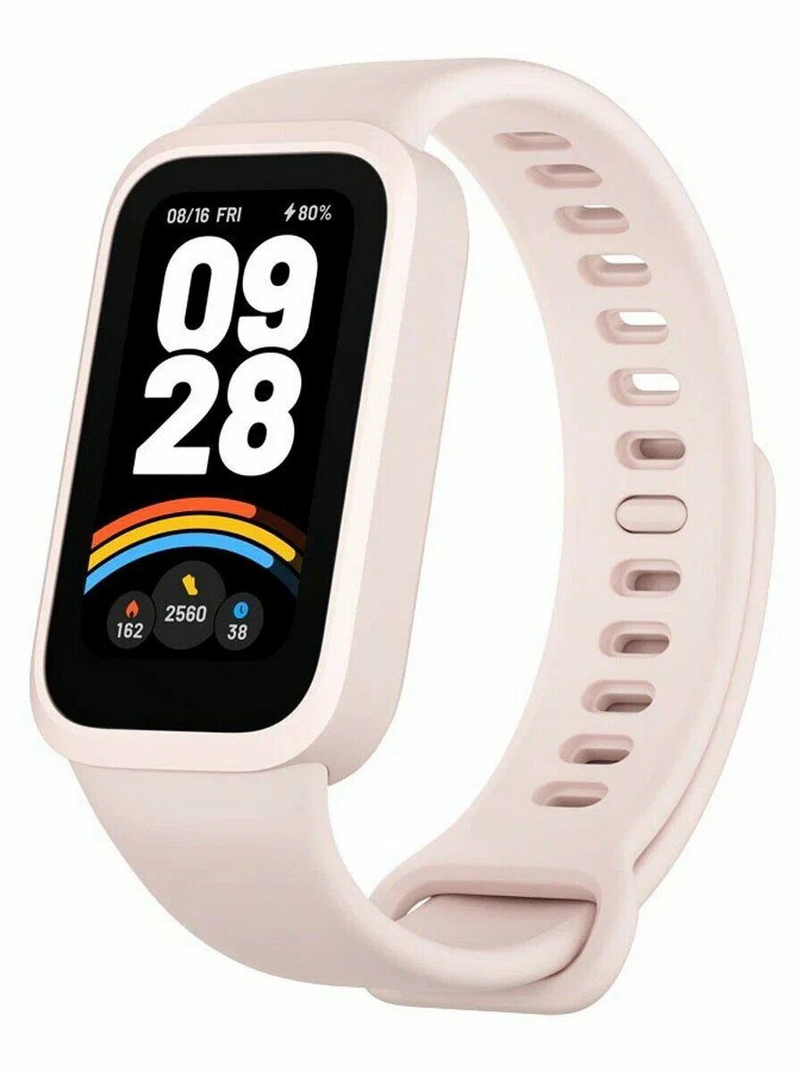 Умный фитнес браслет часы Xiaomi Smart Mi Band 9 Active pink, глобальная версия, с русским языком