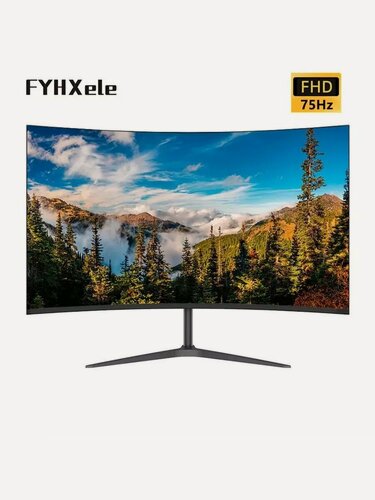 Изображение товара 24-дюймовый монитор FHD 1080P 75 Гц Изогнутый VA 2800R （0 битых пикселей）99%sRGB 16.7M цветов Free-sync HDMI/VGA Черный