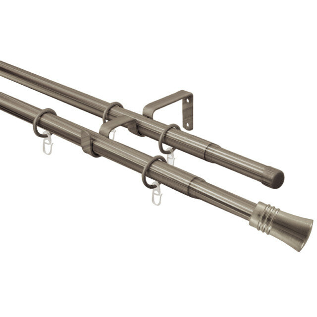 Карниз телескоп. 2-рядный ARTTEX 160-300 16/19мм золото антик наконечник трапеция арт.246.650