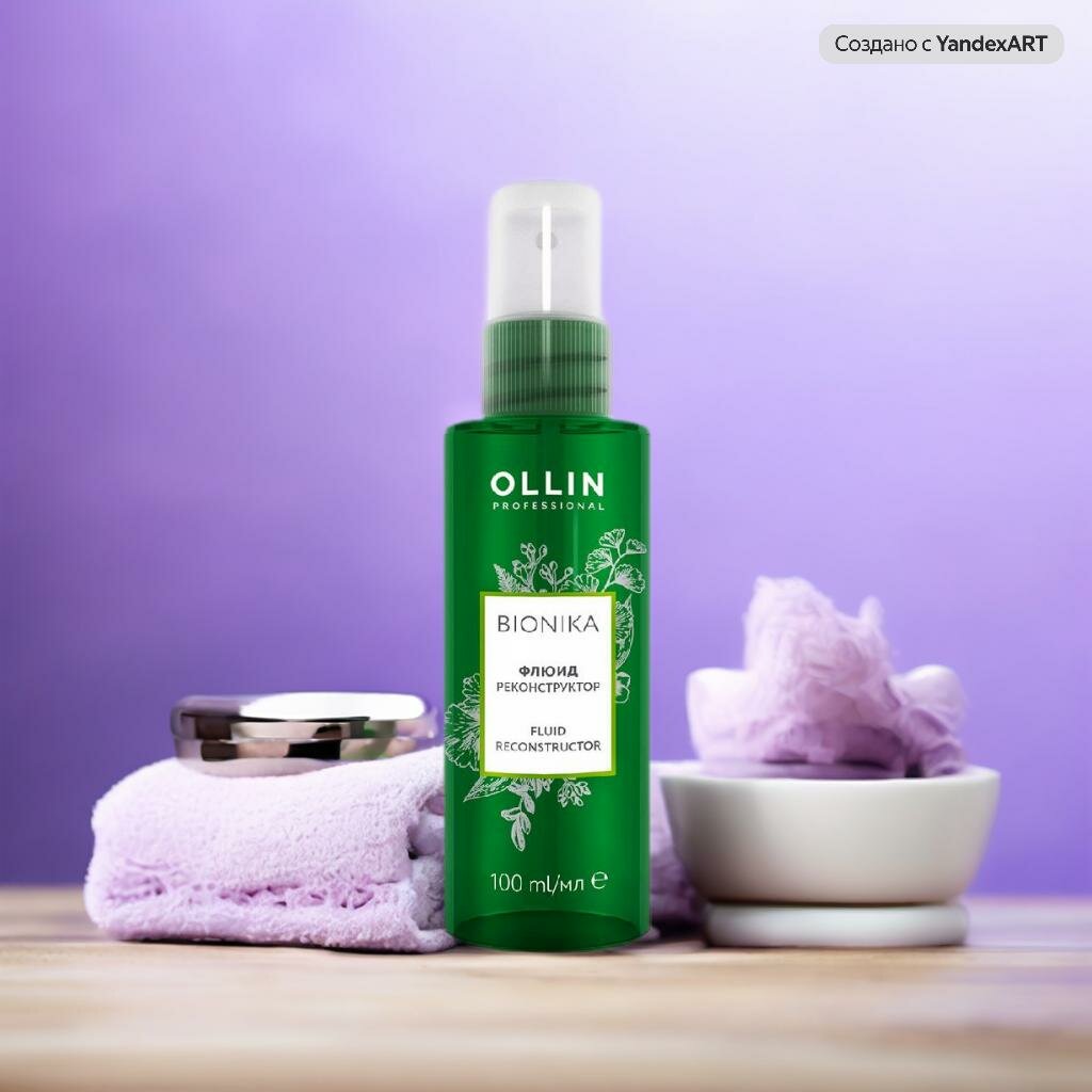 Ollin Professional Флюид для волос реконструктор несмываемый уход BioNika, 100 мл — фото 1