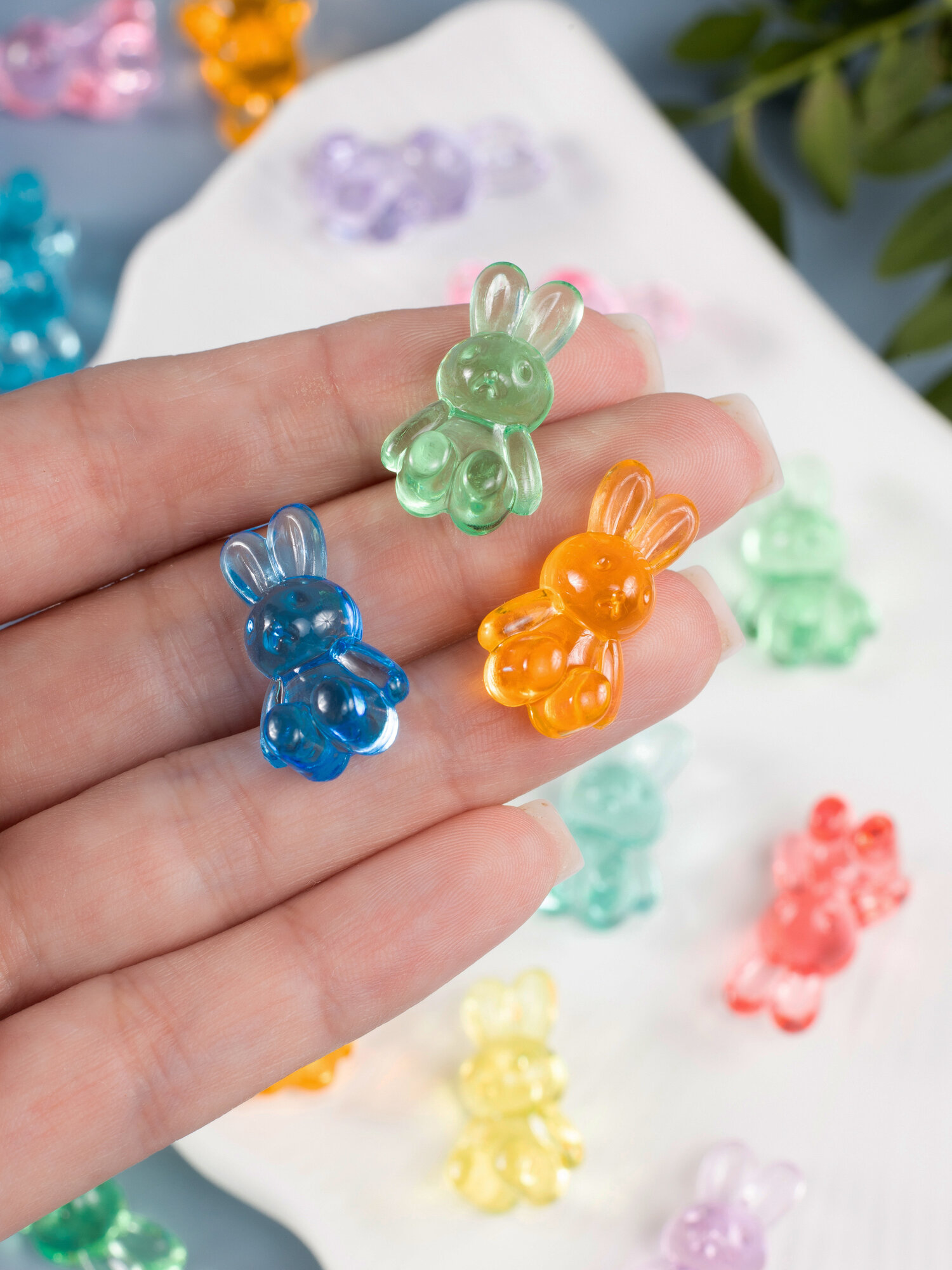 Детские игрушки фигурки «Кролики мини» 50 шт, акриловые кристаллы для игр, декора и творчества, COLOR Si — фото 1