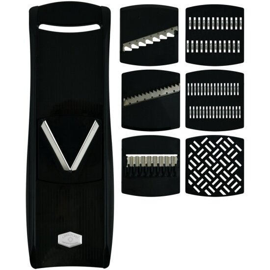 Терка Мультидом с 7 насадками, 37х12х4 см, черный (МТ76-215)