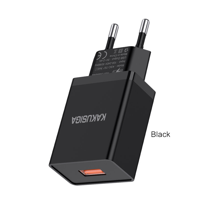 Сетевое зарядное устройство KAKUSIGA KSC-930, универсальный USB-адаптер питания, черный