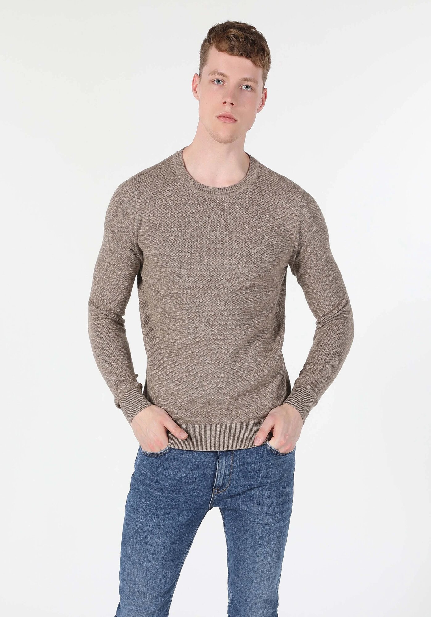 Свитер COLIN'S Regular Fit, размер S, , серо-бежевый