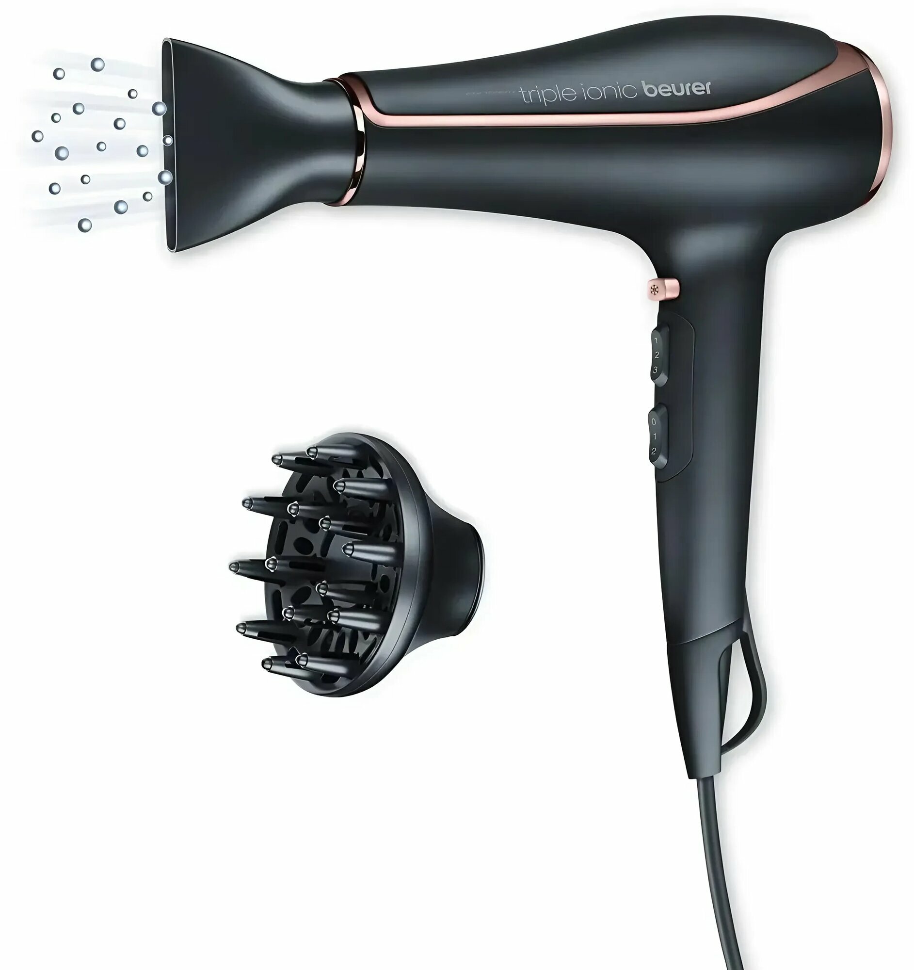 Фен Beurer HC80 цвет черный, мощность 2200, с ионизацией и подачей холодного воздуха