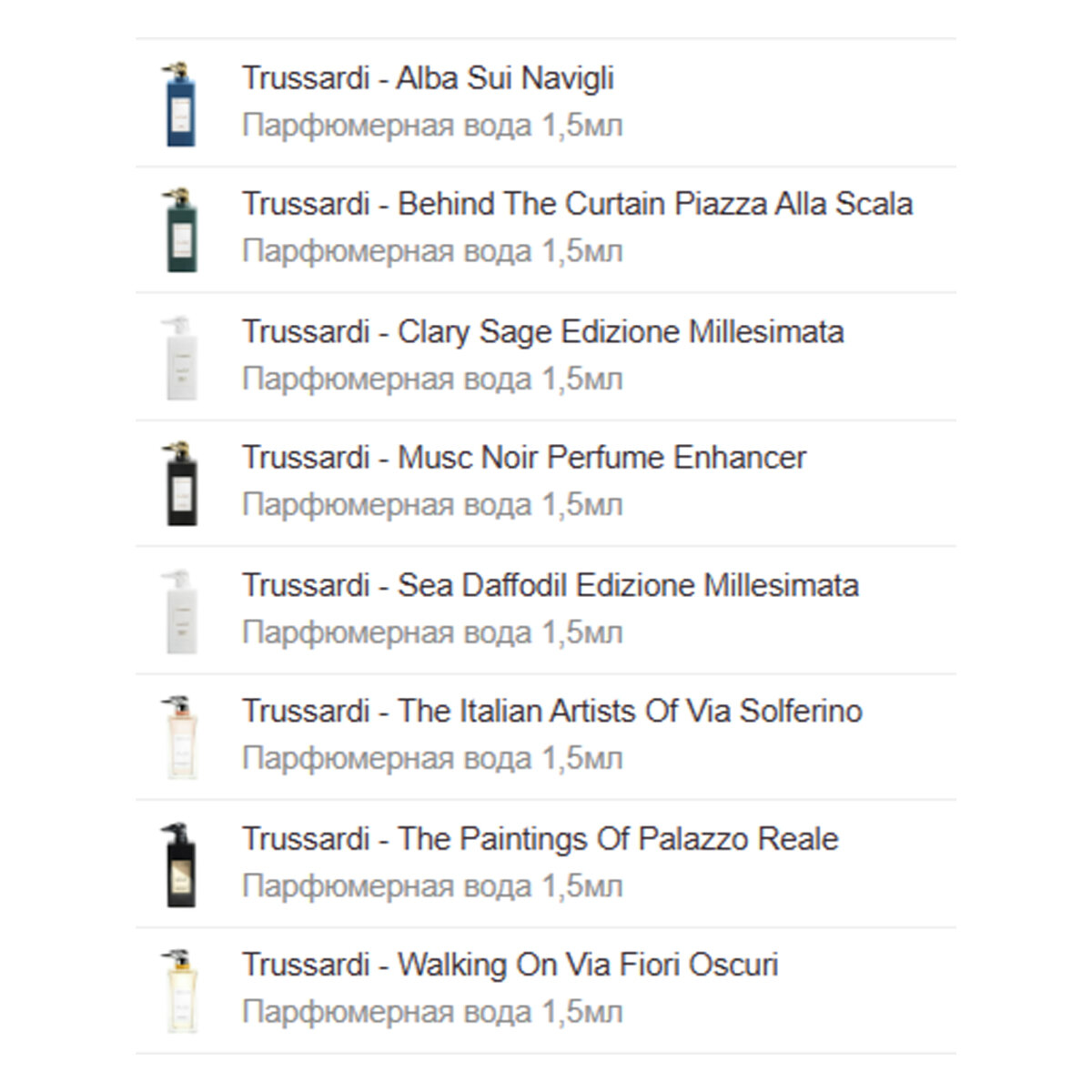 Парфюмерный набор AROMA Box "Топ ароматов Trussardi 2.0", унисекс, 8 ароматов — фото 1