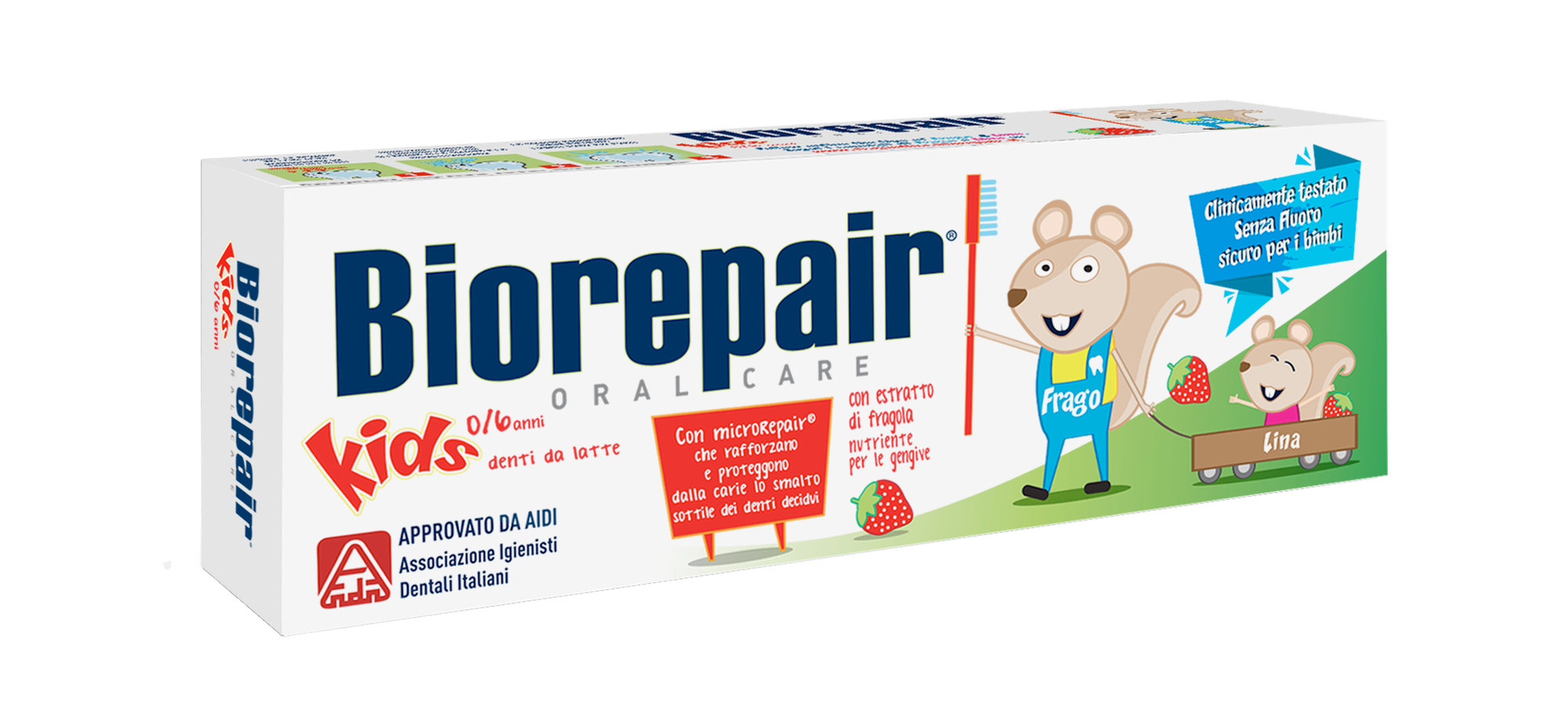 Зубная паста Biorepair "Kids strawberry", для детей 0-6 лет, со вкусом клубники