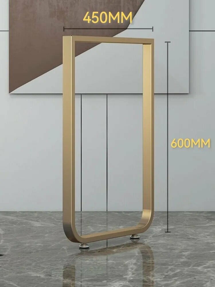 Подстолье для стола металлические ножки в стиле лофт золотой, 1 шт.