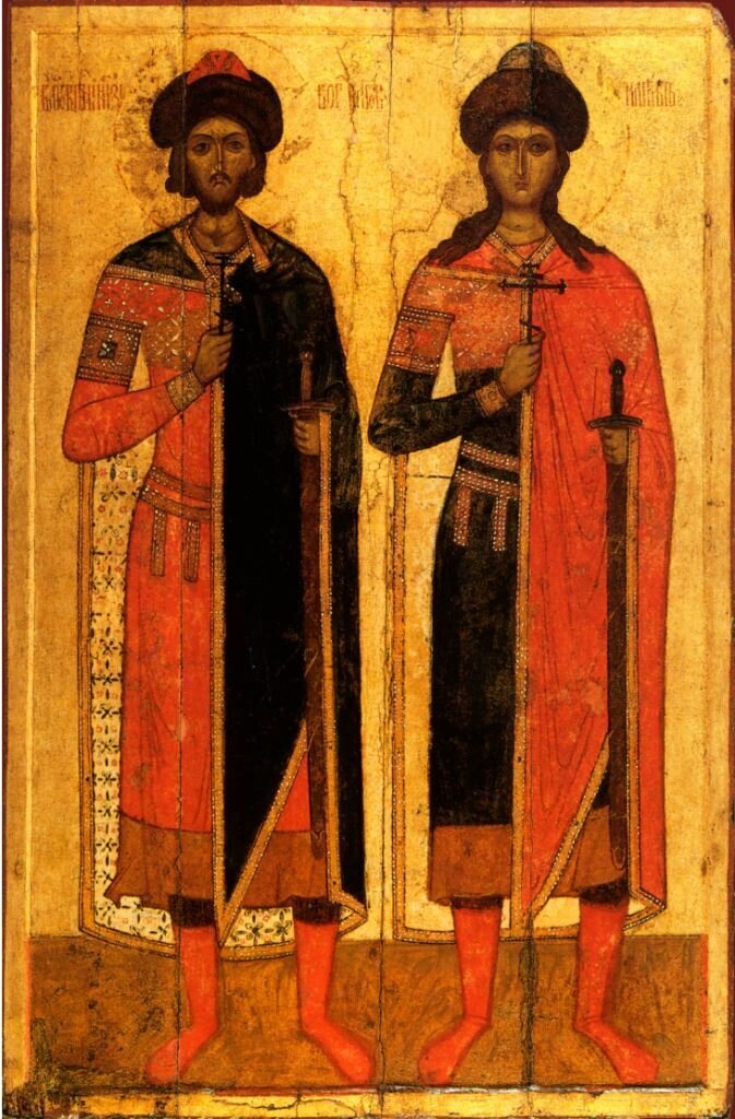 древнерусская икона с князем