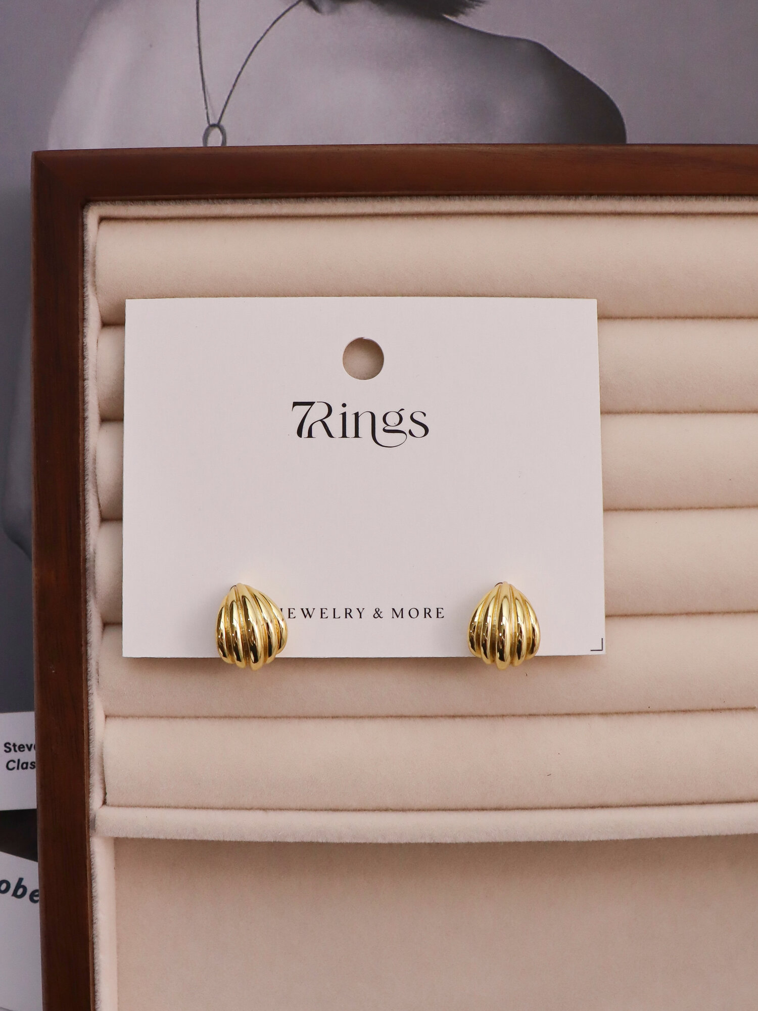 Серьги пусеты, золотой — фото 1