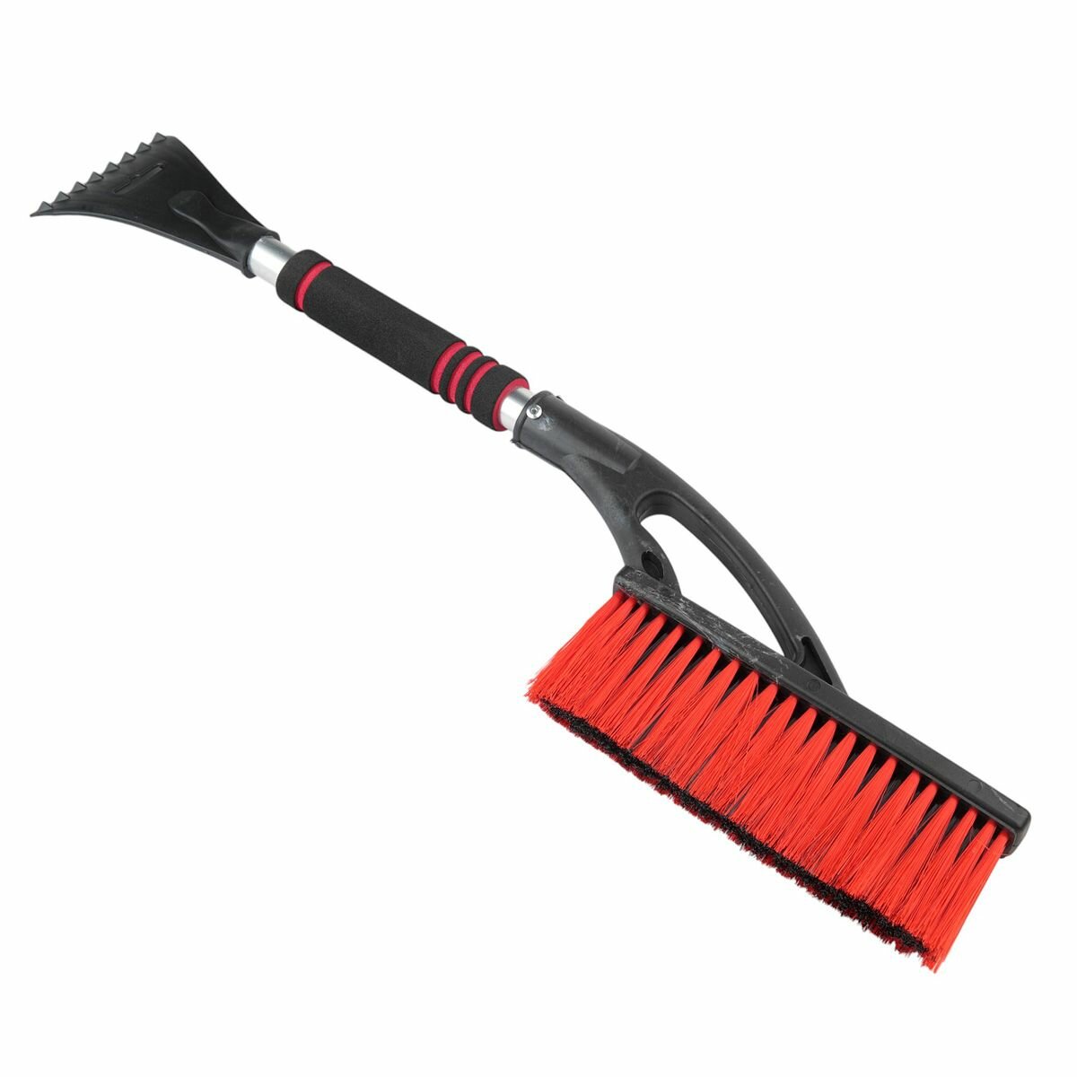 Щетка автомобильная для снега со скребком и мягкой ручкой, металл, 65 см TA-CZМ65 (красная)