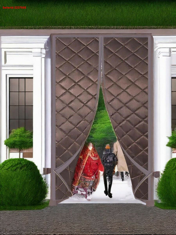 Занавеска на дверь 95x210 см коричневый белый