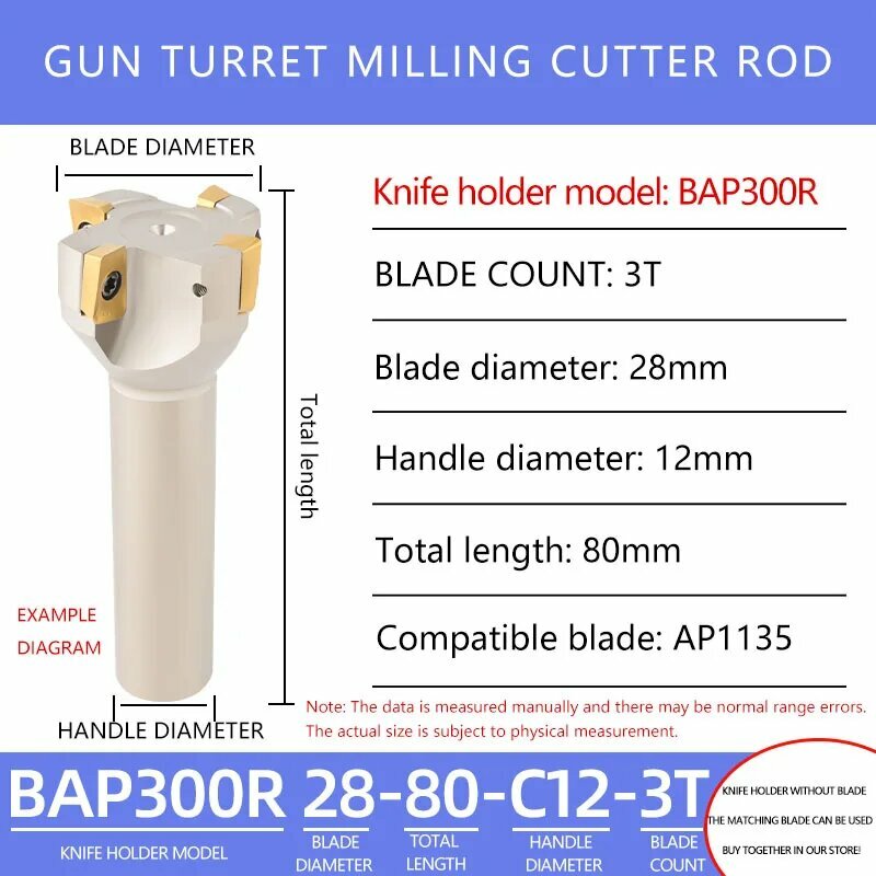 BAP300R Фреза с плоским концом прямоугольный держатель фрезерного инструмента BAP300R-17-80-C10-2T BAP300R-28-80-C12-3T BAP300R-32-80-C16-4T BAP300R-28-80-C12-3T 1PCS No Blades
