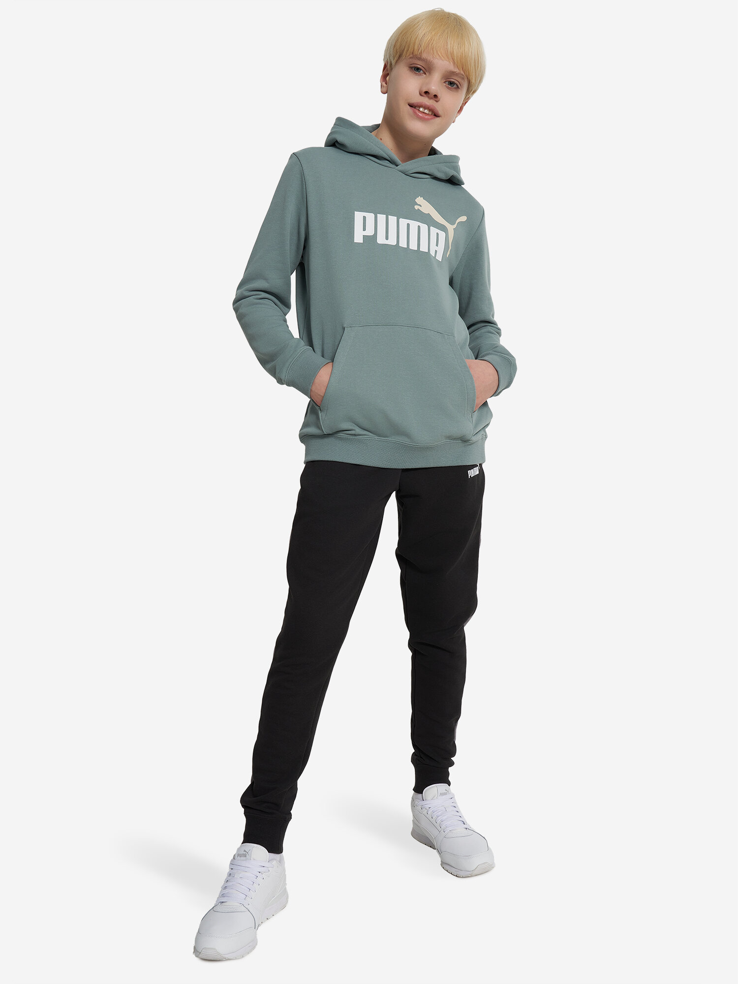 Худи PUMA, размер 164, зеленый — фото 1