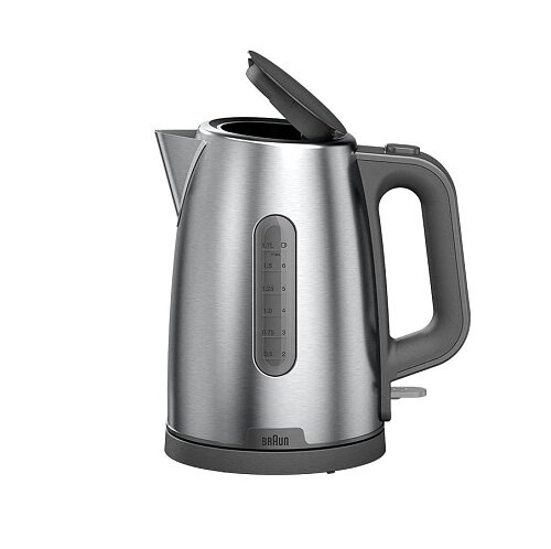 Чайник Braun WK1500GY PurShine 1.7л. 2200Вт серый/нержавеющая сталь (металл/пластик)