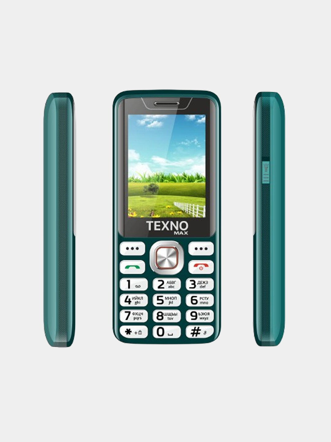 Телефон Texnomax "Max 028", поддержка двух SIM, большой экран, зеленый